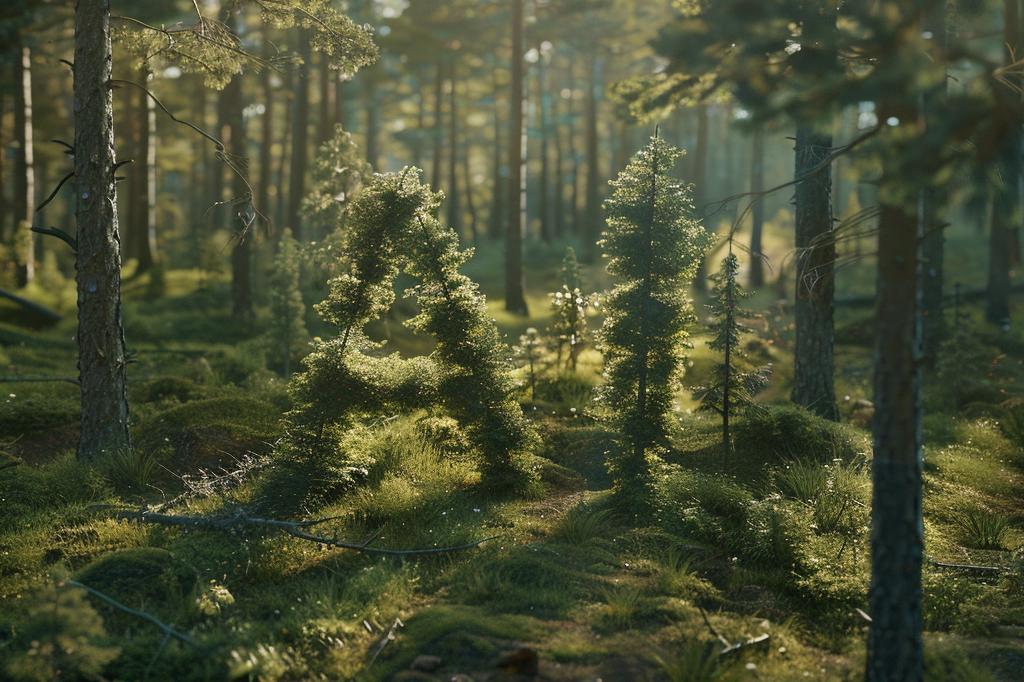 Ai generated picture of the letters "AI" in a forest