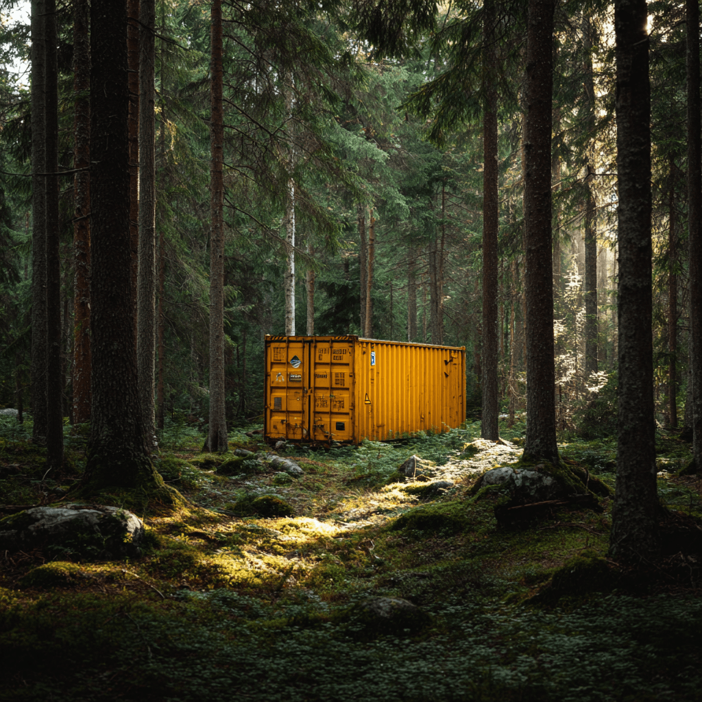 Container in forest