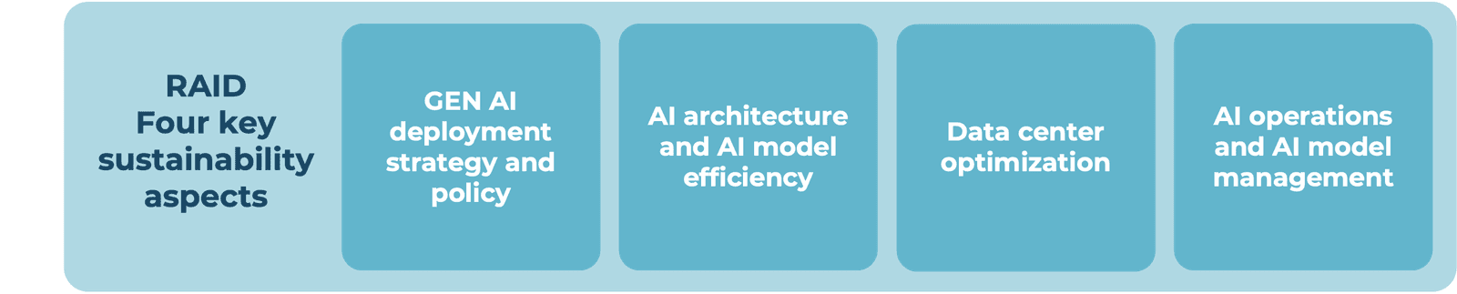 RAID four key sustainability aspects in blue boxes